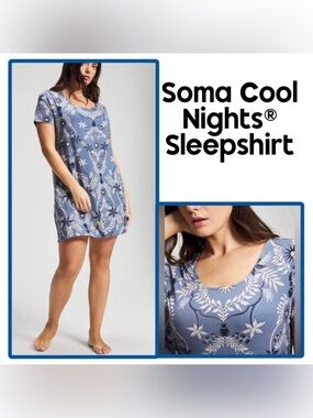 Soma COOL NIGHTS Short Sleeve Scoop Neck Sleepshirt